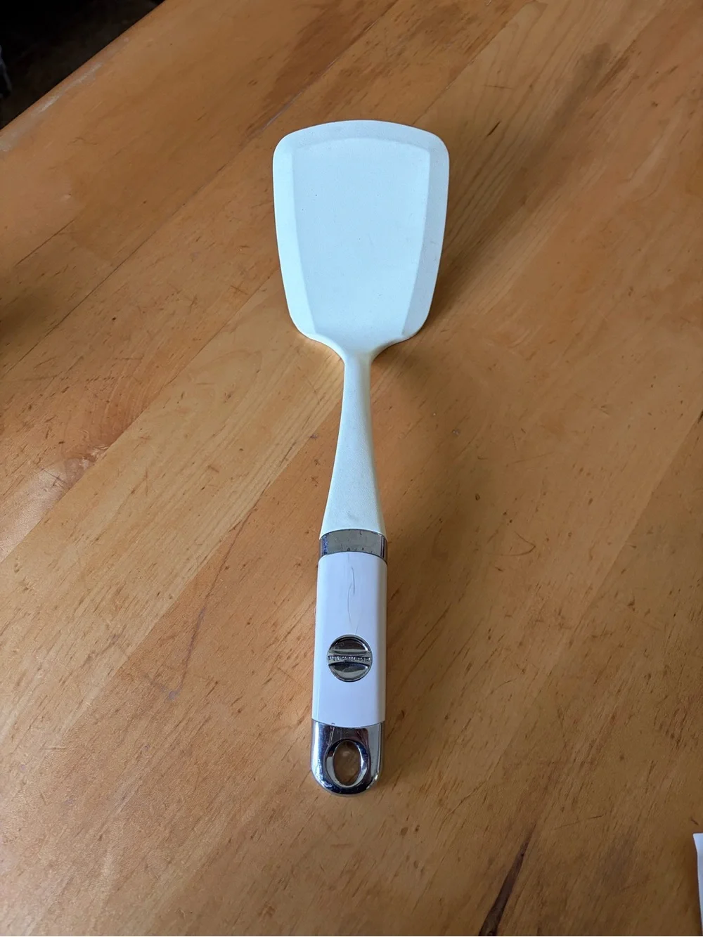 KitchenAide White Silicone Spatula with Chrome Accents